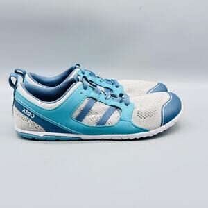 Xero Shoes Womens 9.5 Blue White Zelen Mesh Minimalist Running Athletic Sneakers